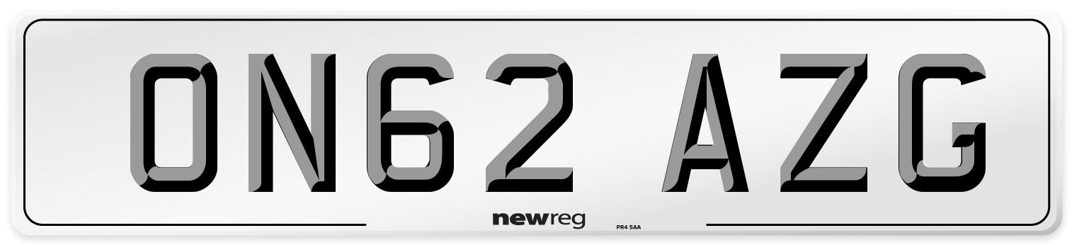 ON62 AZG Number Plate from New Reg
